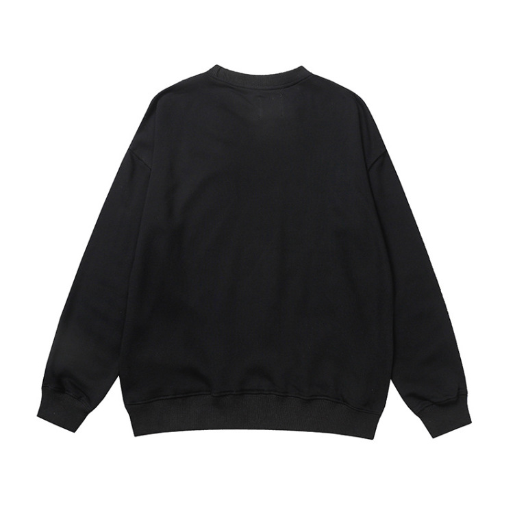 Lettered terry crewneck fashion sweatshirt