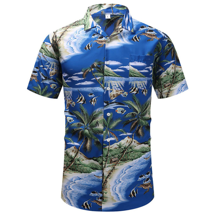 Printed casual trend short sleeved fashion shirt