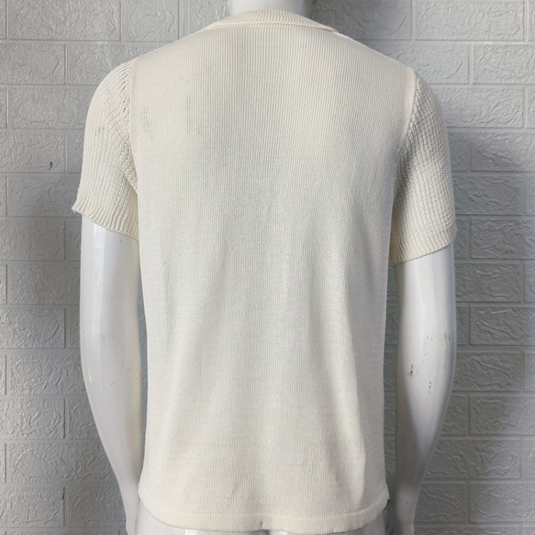 Knitted slim fit short-sleeved trend T-shirt