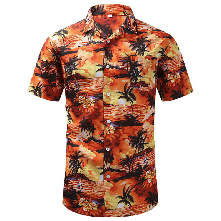 Printed casual trend short sleeved fashion shirt