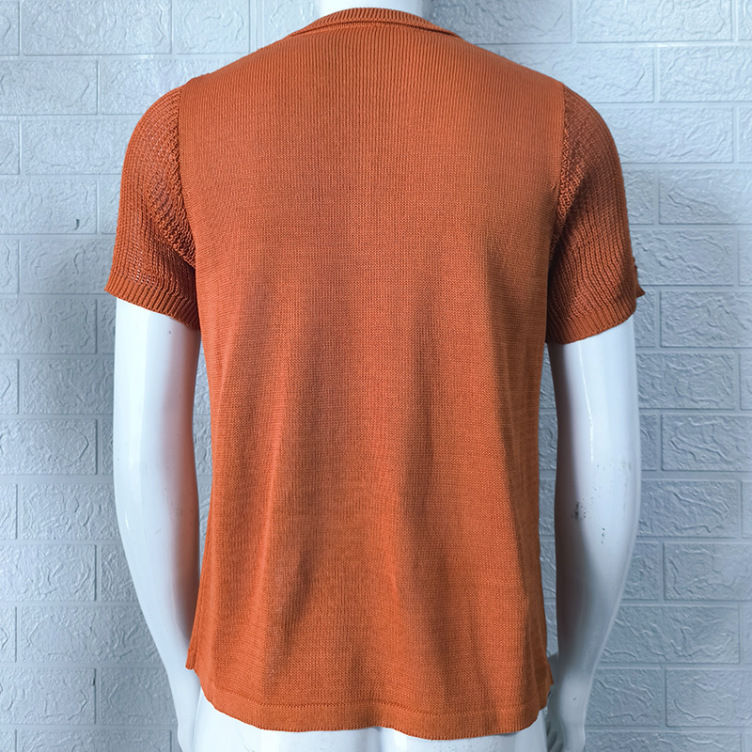 Knitted slim fit short-sleeved trend T-shirt