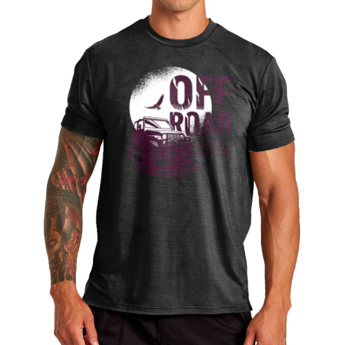 Car print crewneck trend short sleeve T-shirt