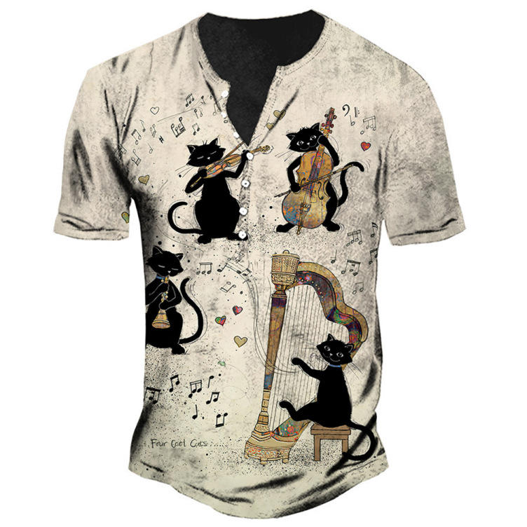 Pet print casual trend fashion T-shirt