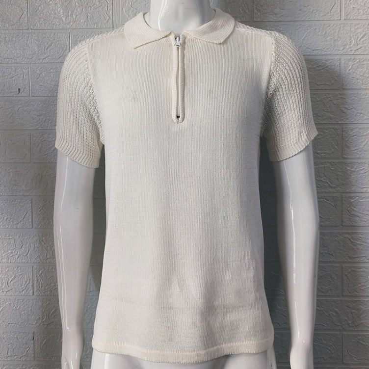 Knitted slim fit short-sleeved trend T-shirt