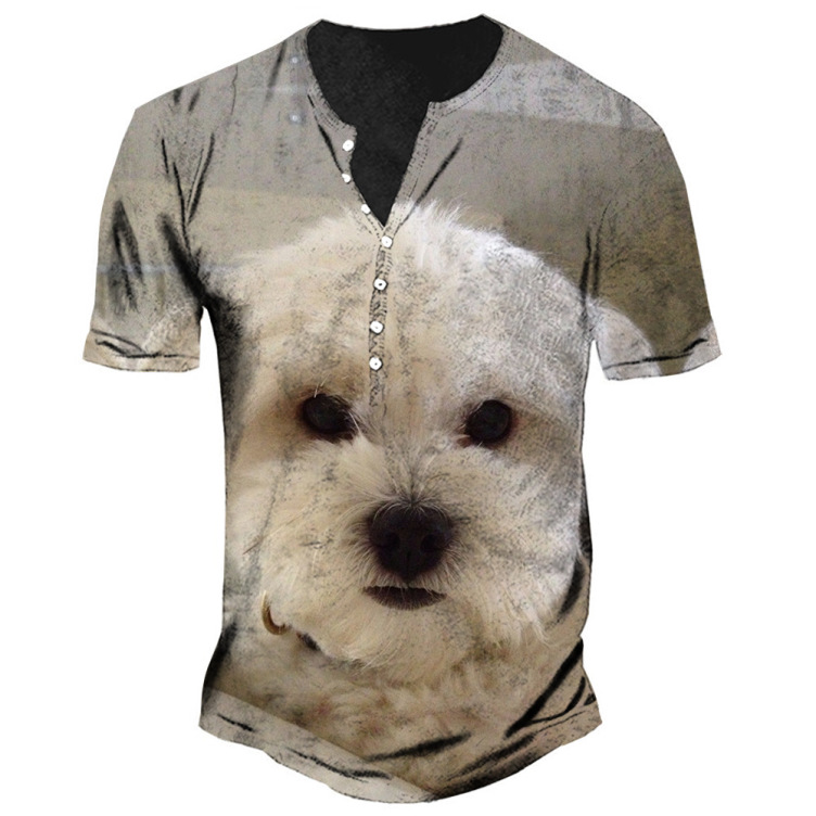 Pet print casual trend fashion T-shirt