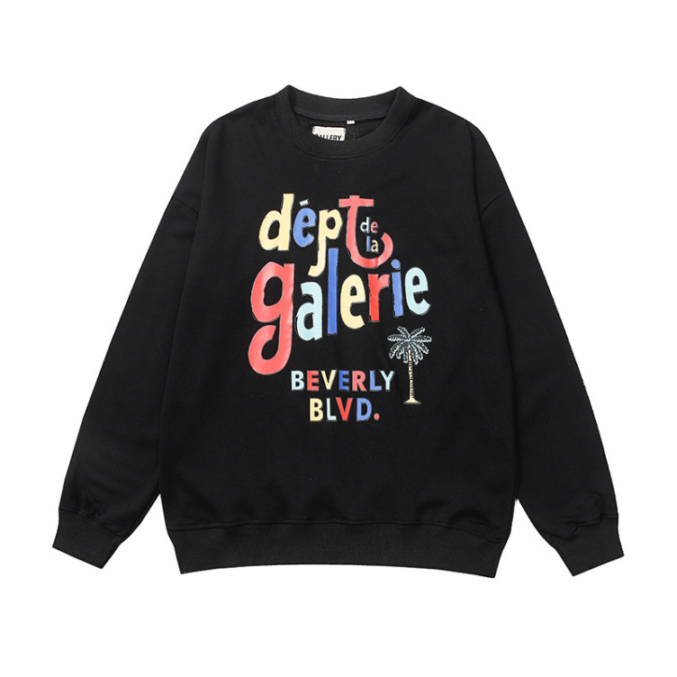Lettered terry crewneck fashion sweatshirt