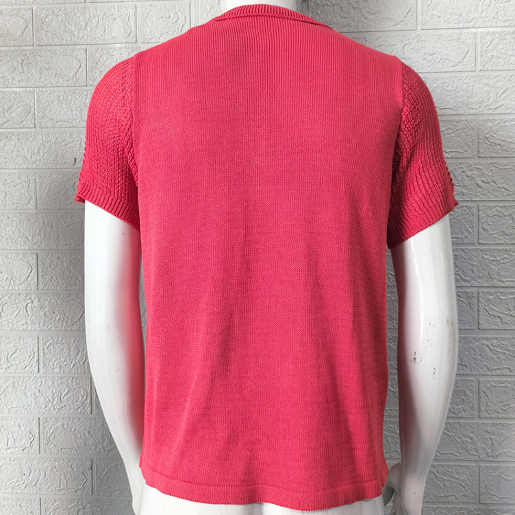 Knitted slim fit short-sleeved trend T-shirt
