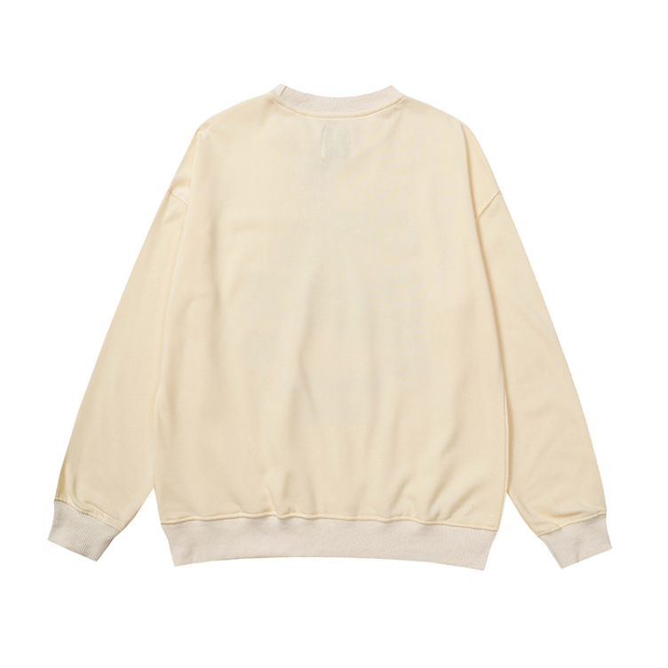 Lettered terry crewneck fashion sweatshirt