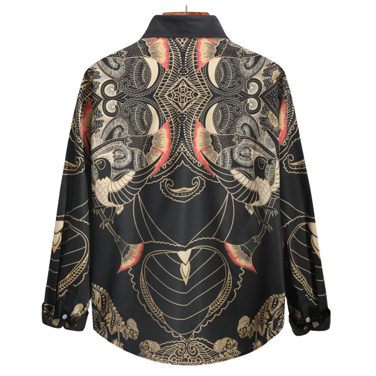 Stylish digital print long sleeve trend shirt