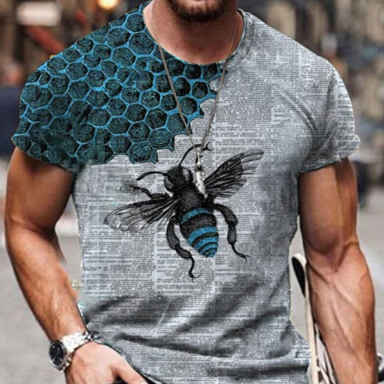 Printed slim fit casual trend T-shirt