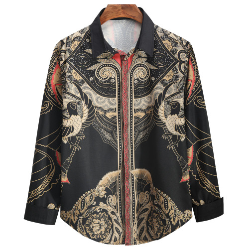 Stylish digital print long sleeve trend shirt