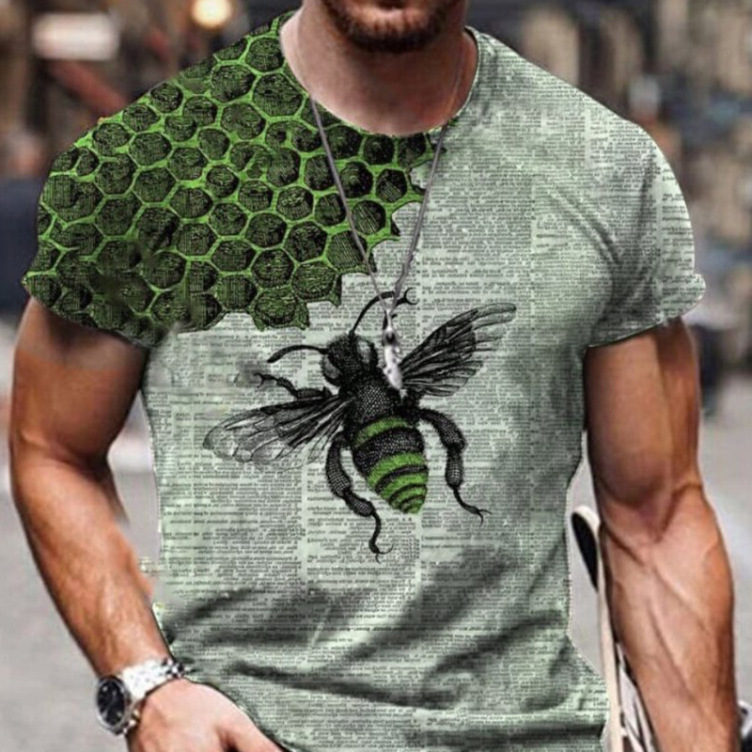 Printed slim fit casual trend T-shirt
