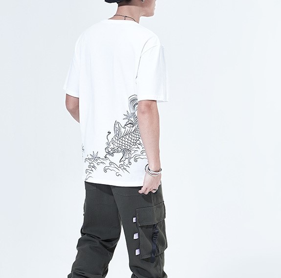 Embroidered statement short-sleeved trend T-shirt
