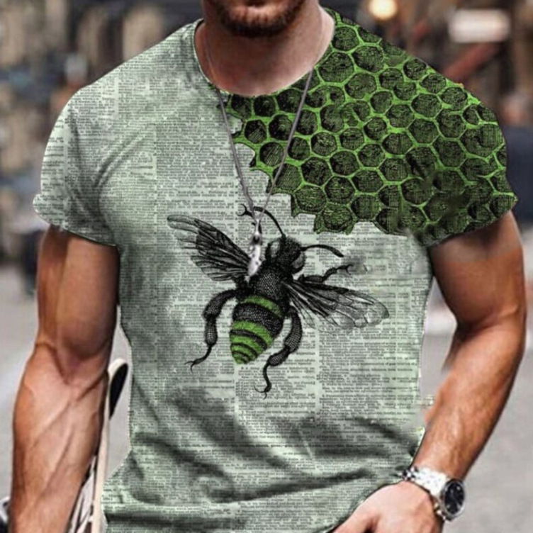 Printed slim fit casual trend T-shirt