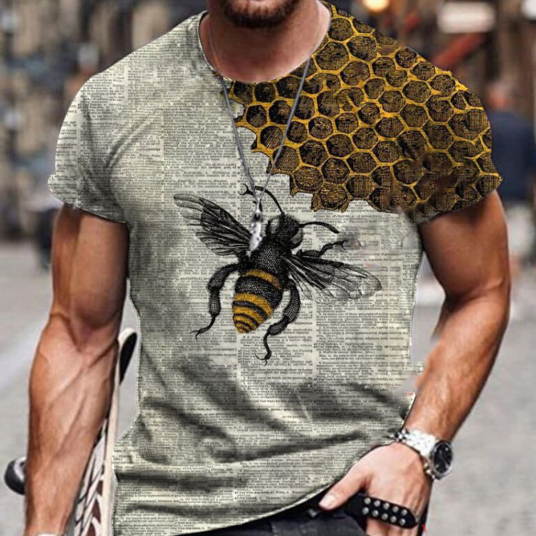 Printed slim fit casual trend T-shirt