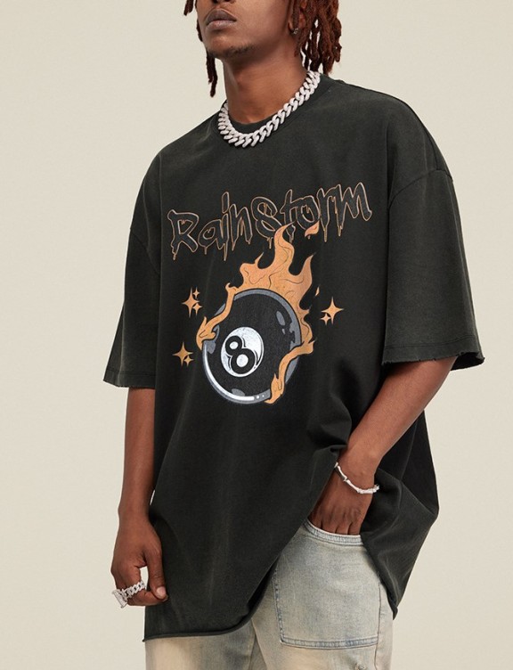 Printed casual short-sleeved trend T-shirt