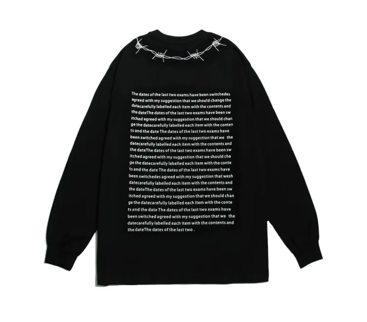 Monogram trendy loose crewneck long sleeve T-shirt