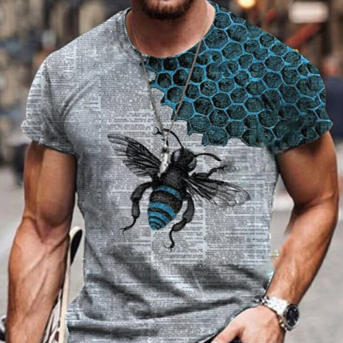Printed slim fit casual trend T-shirt