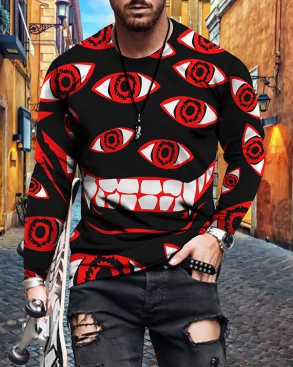 Digital printed long sleeve fashion T-shirt
