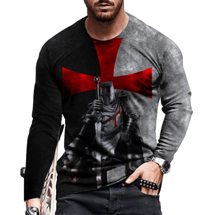 Digital printed long sleeve fashion T-shirt
