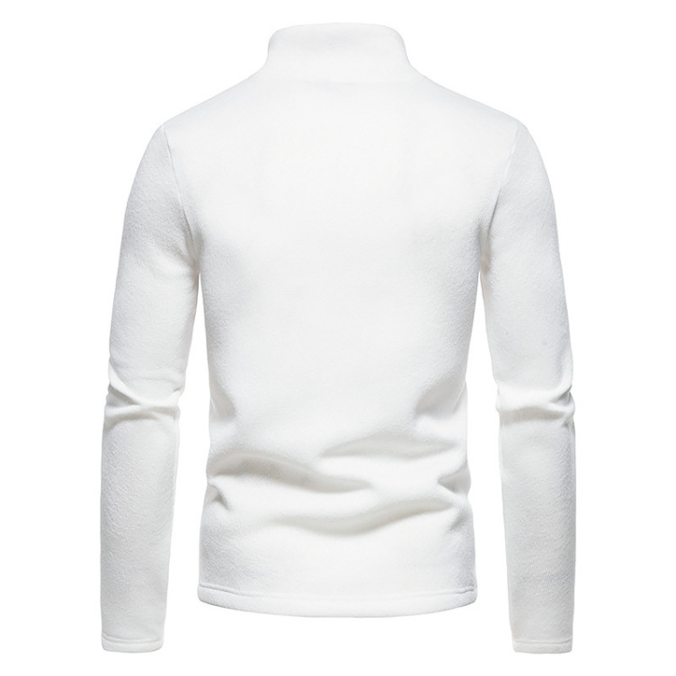Solid color turtleneck trendy sweatshirt