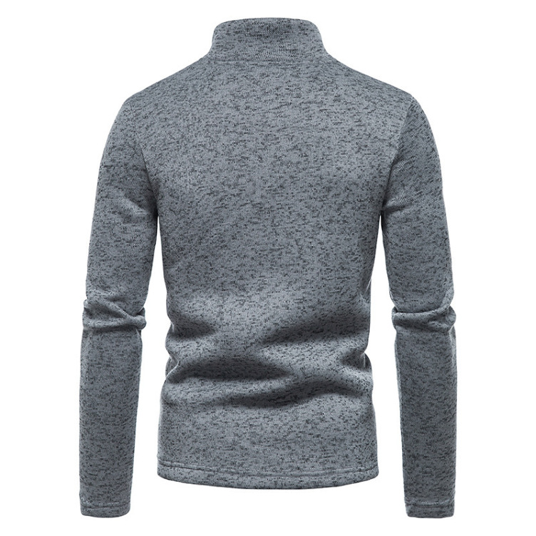 Solid color turtleneck trendy sweatshirt