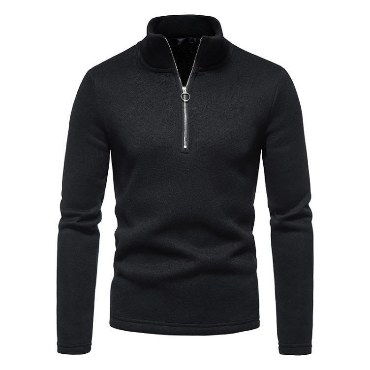 Solid color turtleneck trendy sweatshirt