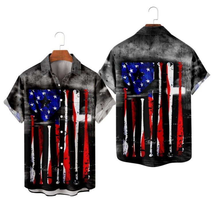 Digital printed casual short-sleeved shirt