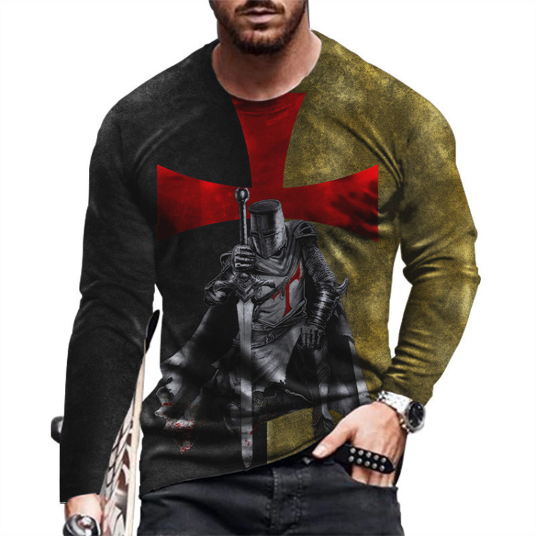 Digital printed long sleeve fashion T-shirt