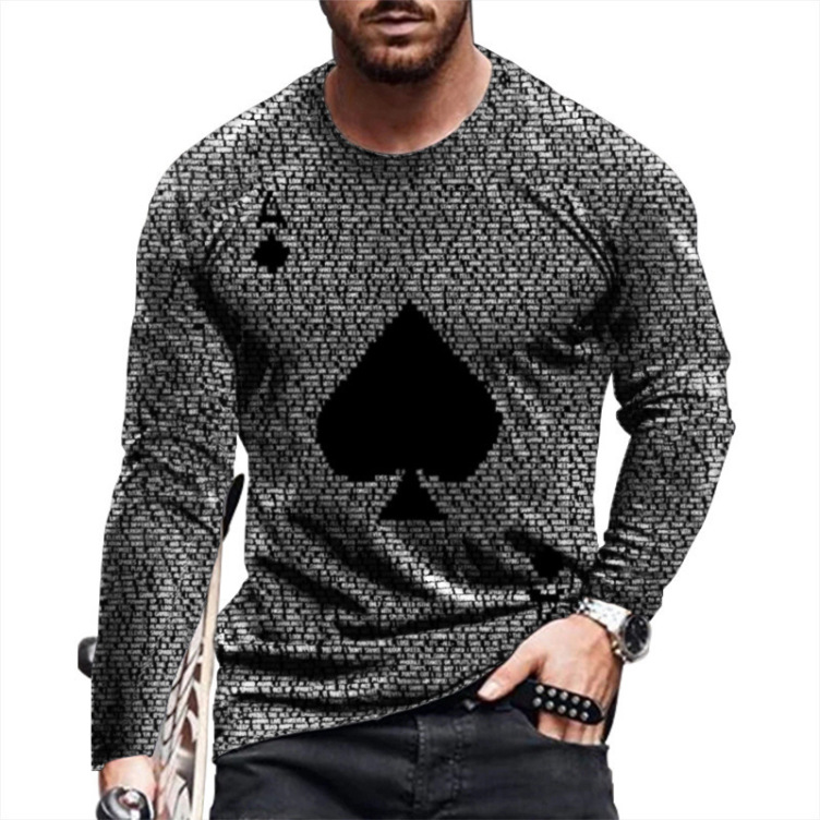 Digital printed long sleeve fashion T-shirt