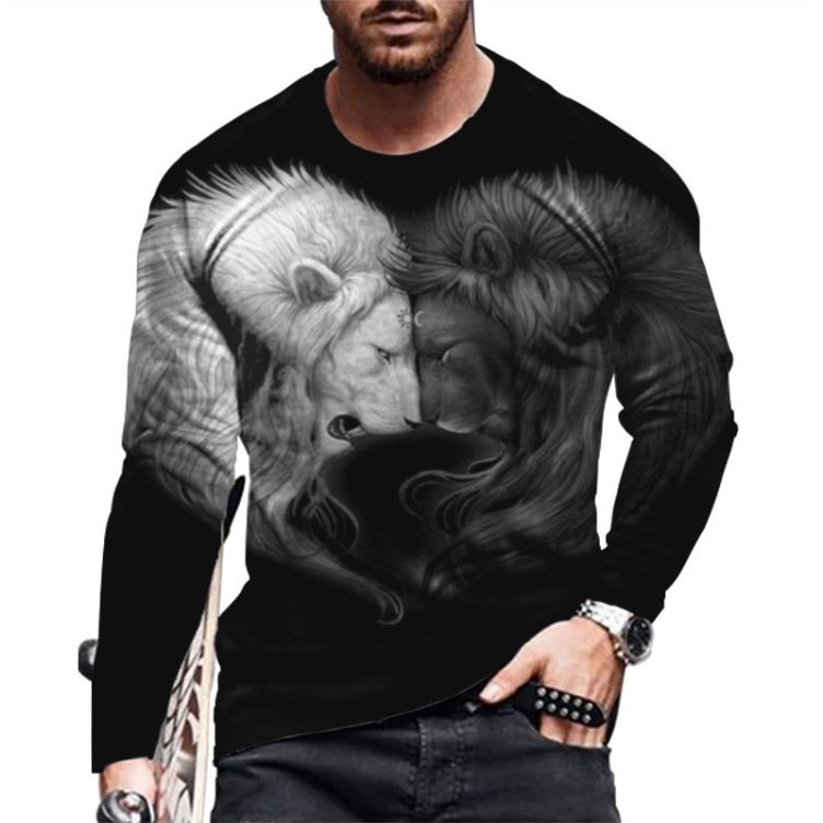 Digital printed long sleeve fashion T-shirt
