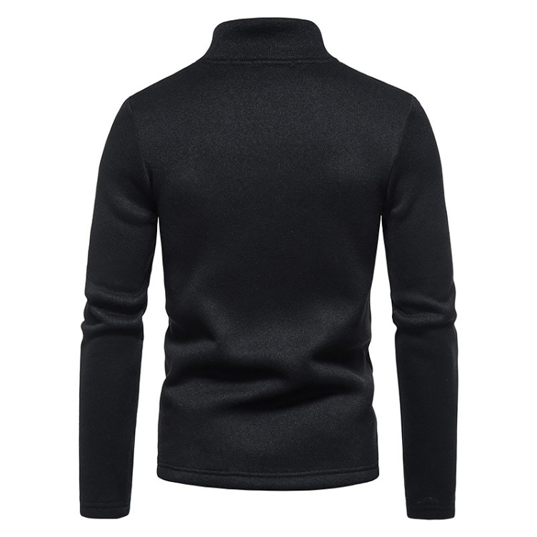 Solid color turtleneck trendy sweatshirt