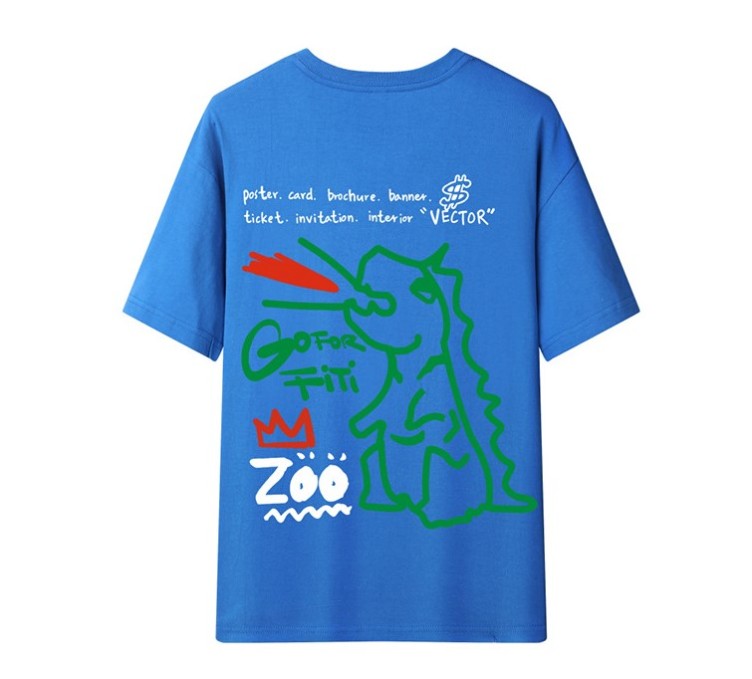 Dinosaur graffiti short sleeve trend fashion T-shirt