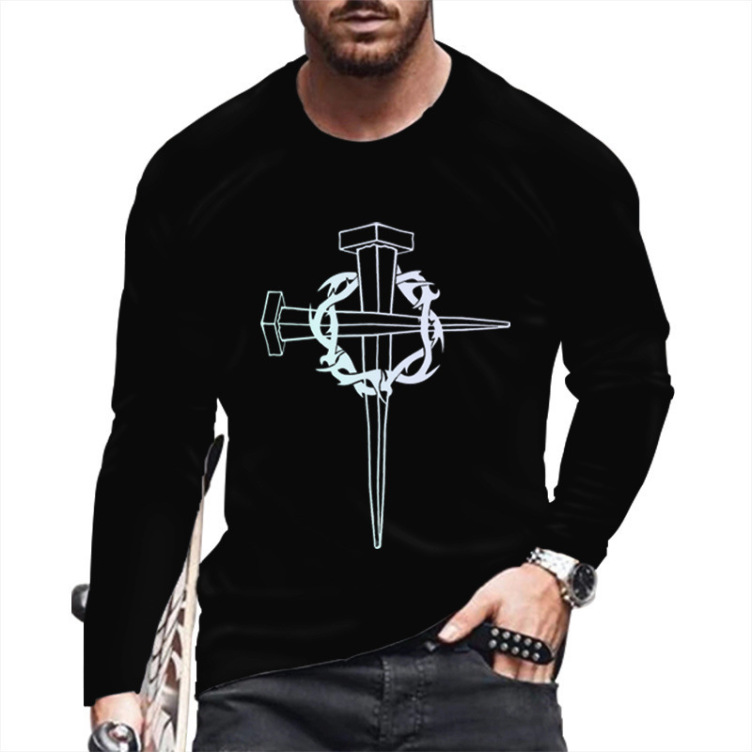 Digital printed long sleeve fashion T-shirt