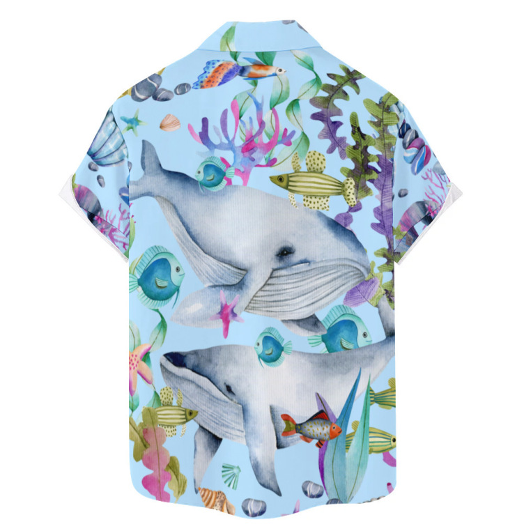 Printed casual short-sleeved trend shirt