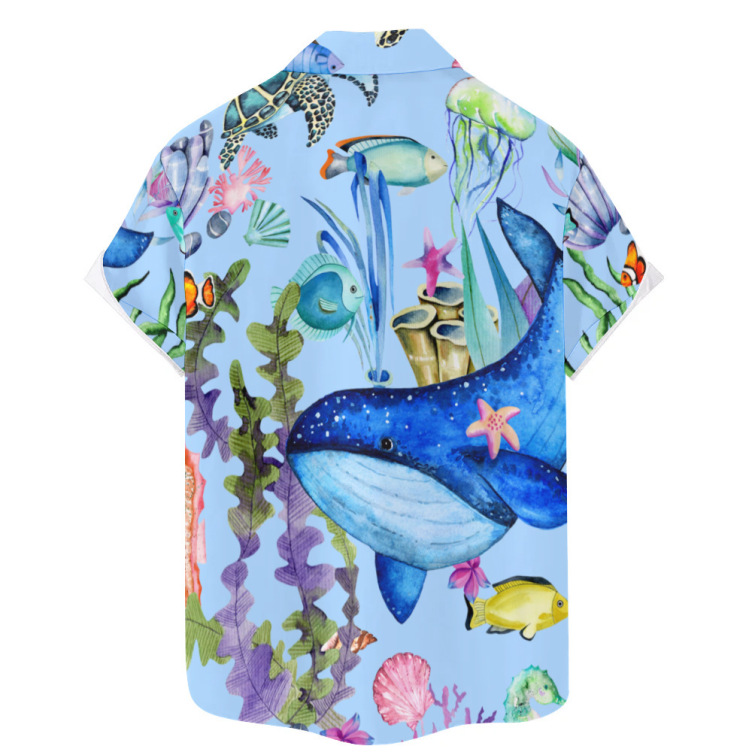 Printed casual short-sleeved trend shirt