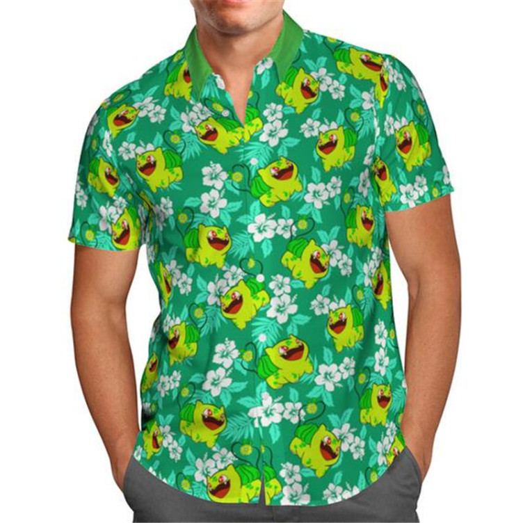 Trendy trend print short-sleeved shirt