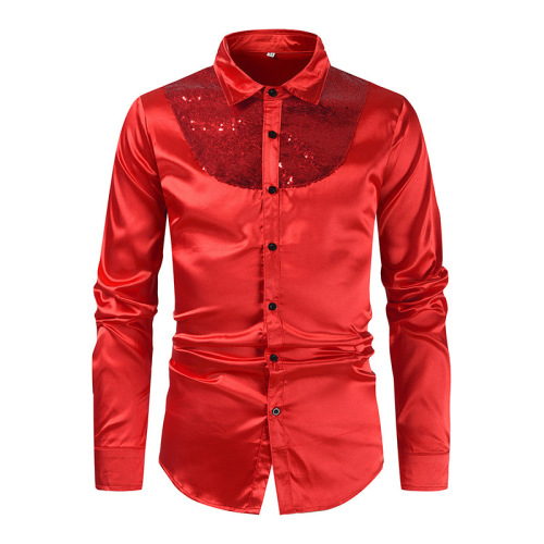 Solid color fashion pop casual long sleeve shirt