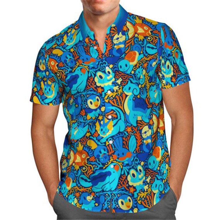 Trendy trend print short-sleeved shirt