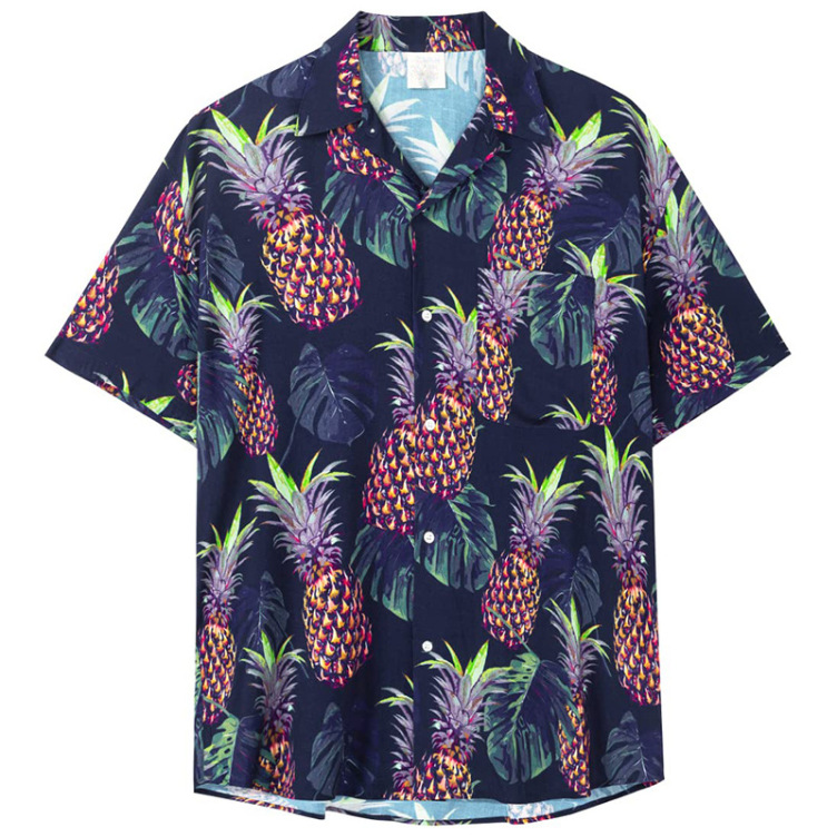 Printed casual short-sleeved trend shirt