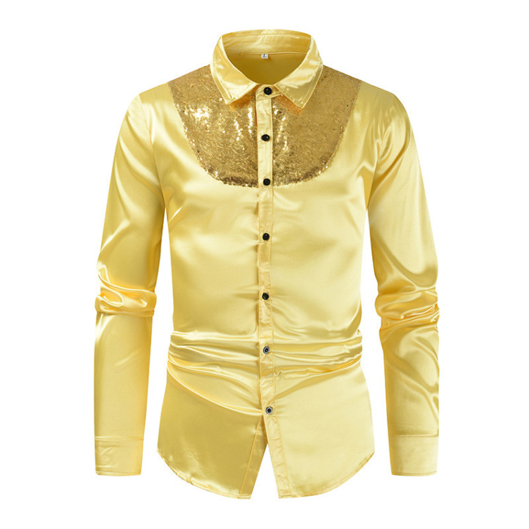 Solid color fashion pop casual long sleeve shirt