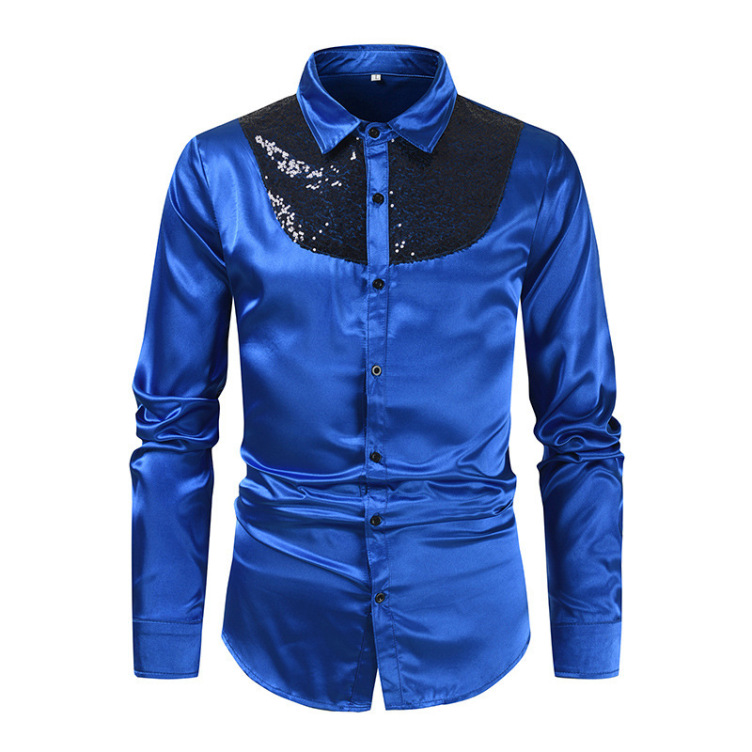 Solid color fashion pop casual long sleeve shirt