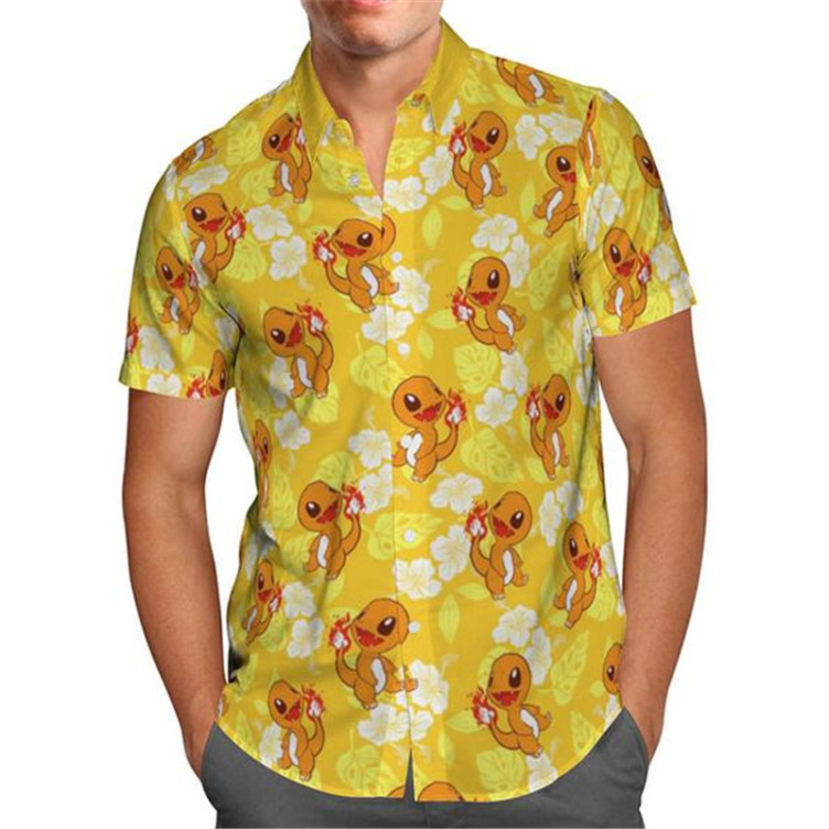 Trendy trend print short-sleeved shirt
