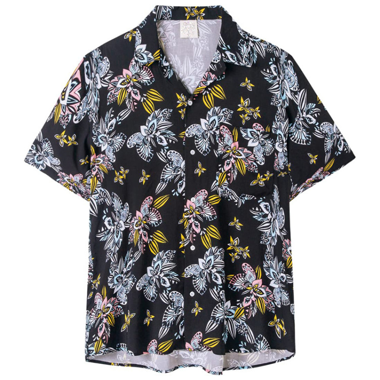 Printed casual short-sleeved trend shirt