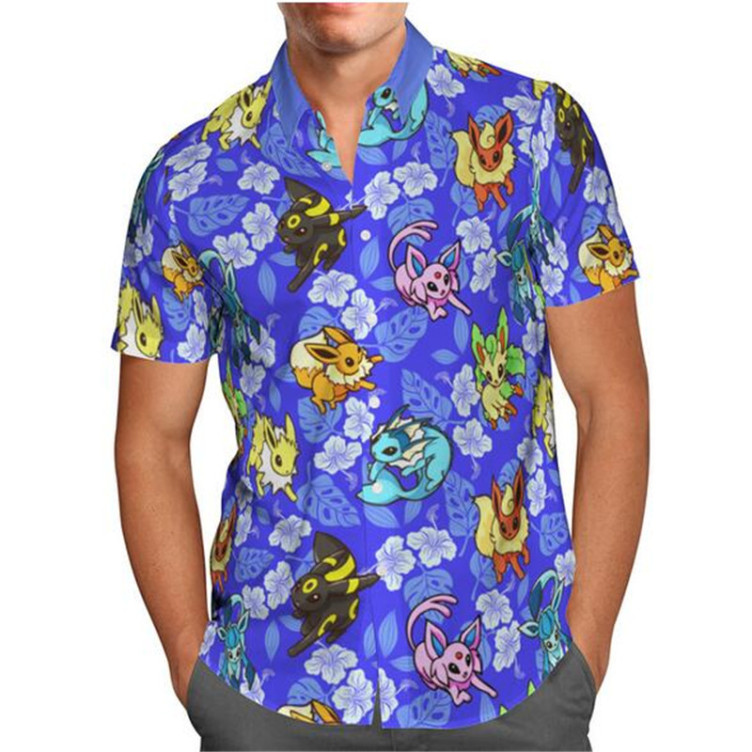 Trendy trend print short-sleeved shirt
