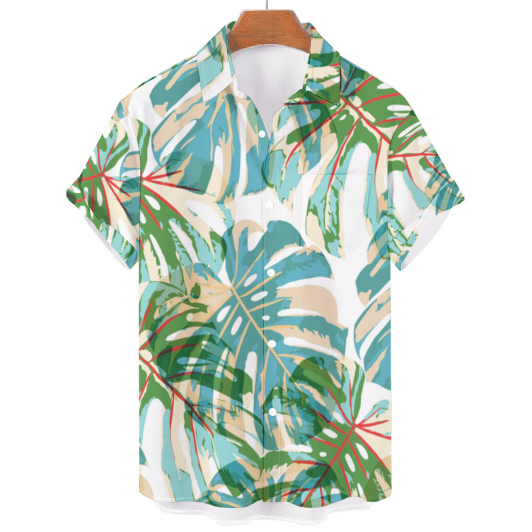 Printed casual sports short-sleeved trend shirt