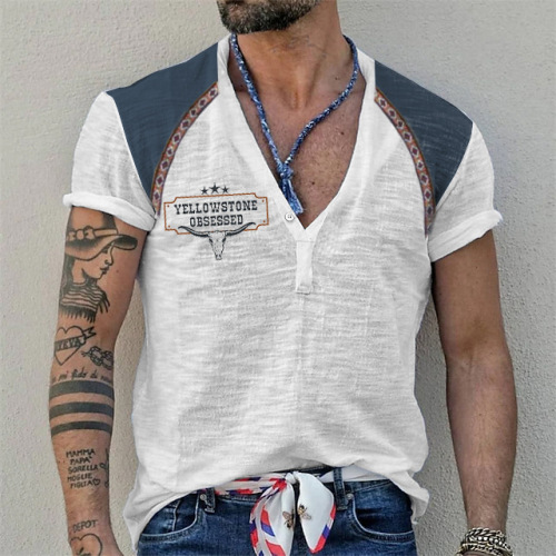 Printed trend short-sleeved trend T-shirt