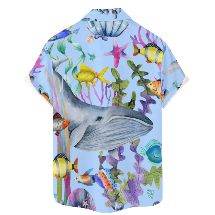 Printed casual short-sleeved trend shirt