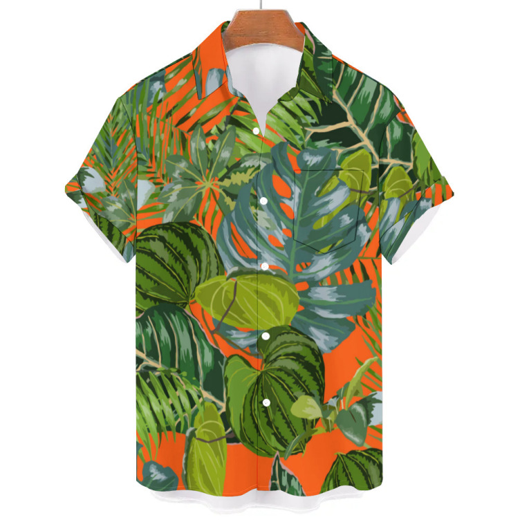 Printed casual sports short-sleeved trend shirt