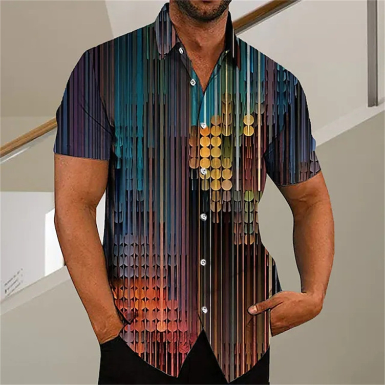 Printed casual trend short-sleeved shirt